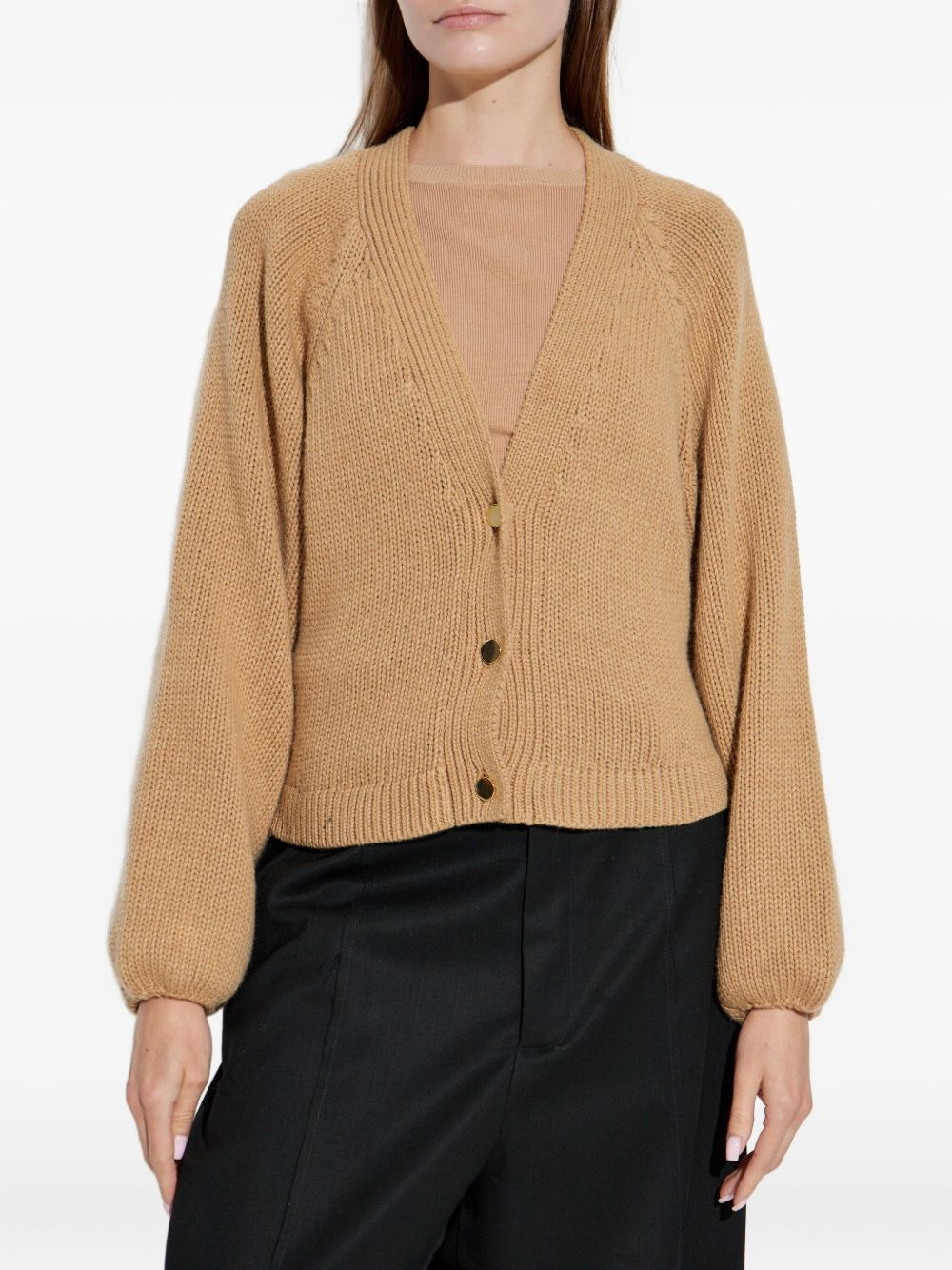 balloon-sleeve cardigan - 3