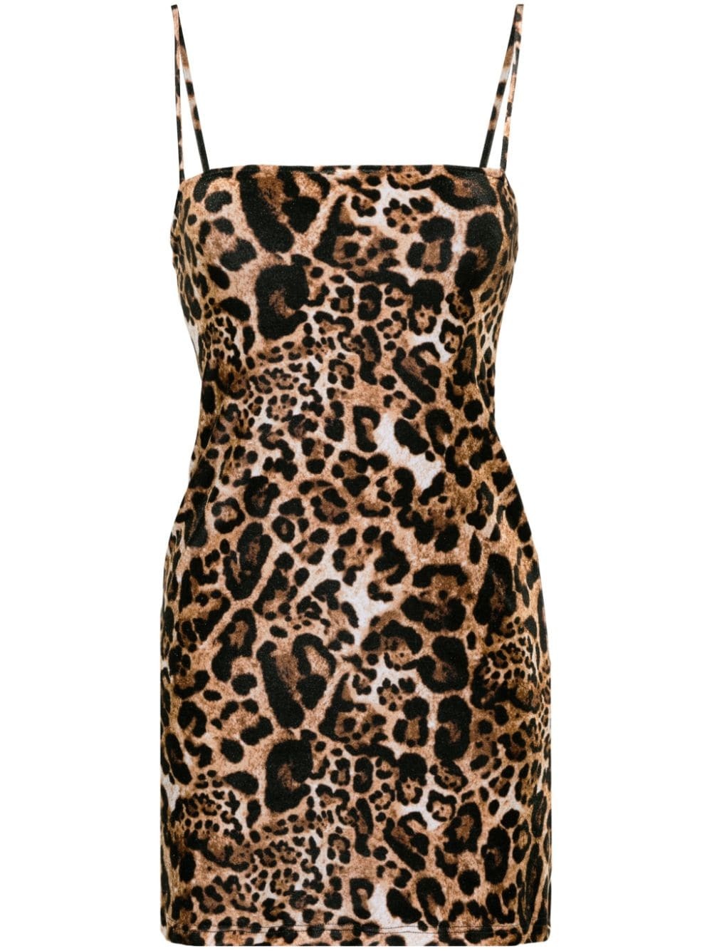 leopard-print velvet minidress - 1