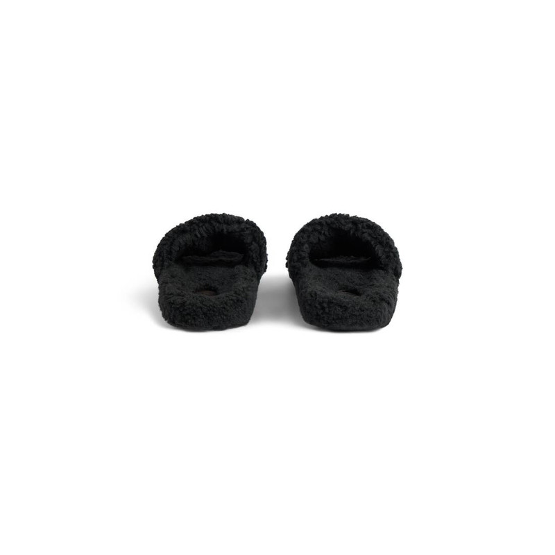 Men's Furry Slide Sandal in Black 5