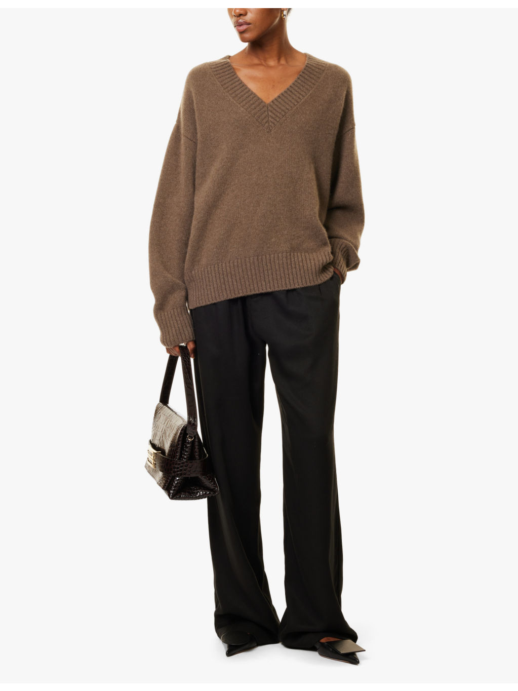 Jadey V-neck recycled cashmere-blend jumper - 2