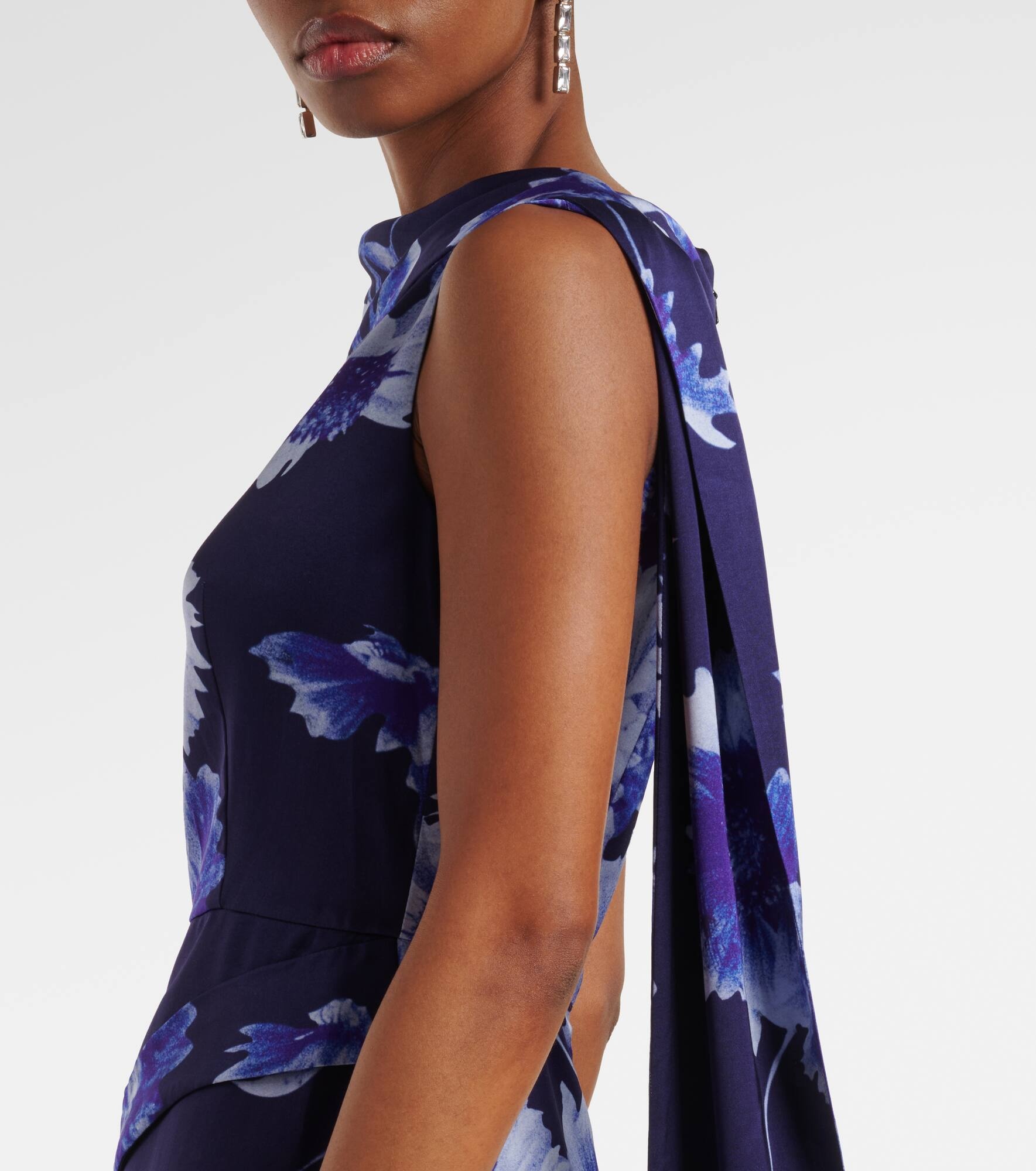 Draped floral cocktail dress - 6