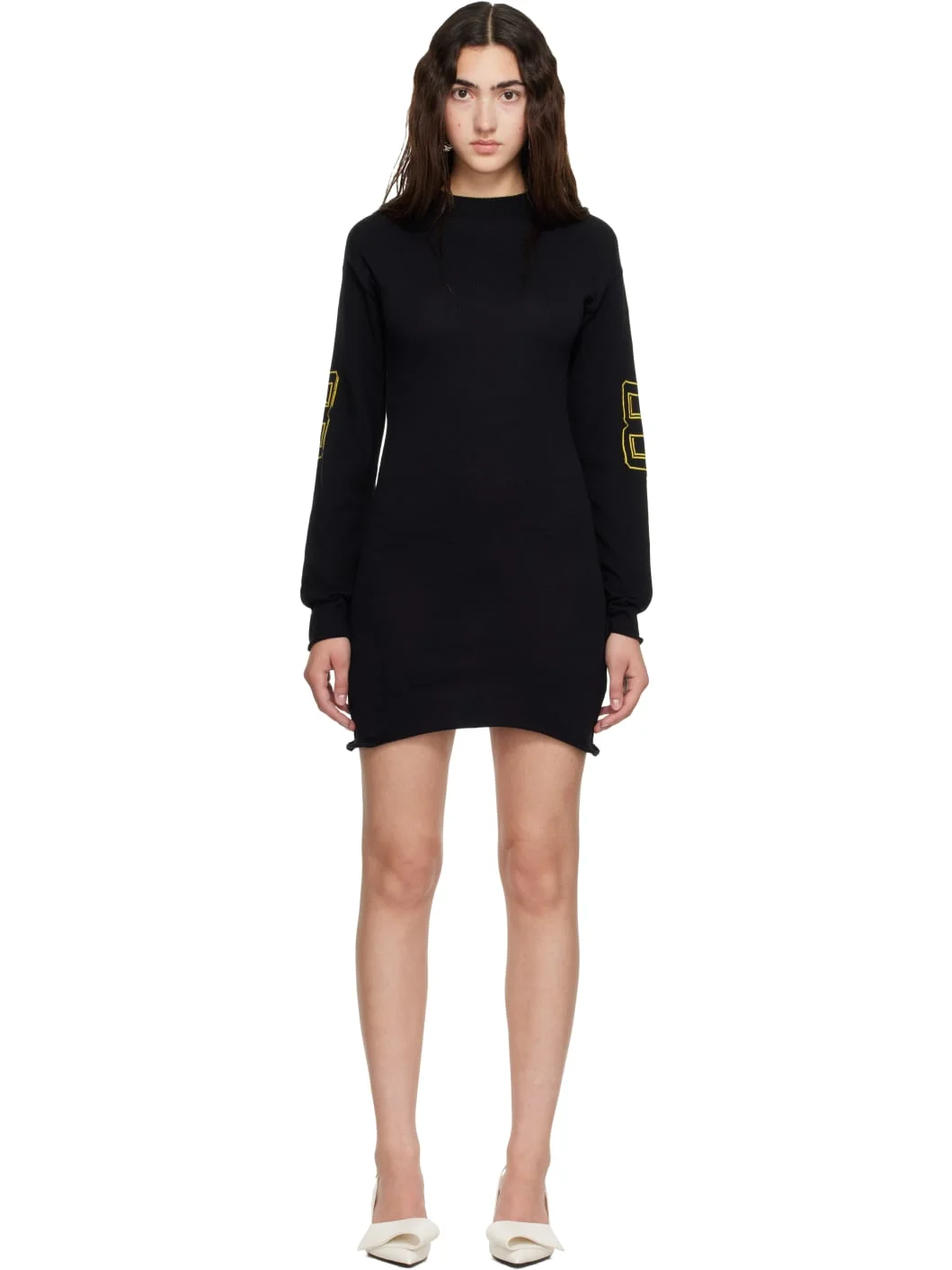 Black Jacquard Team Minidress - 1