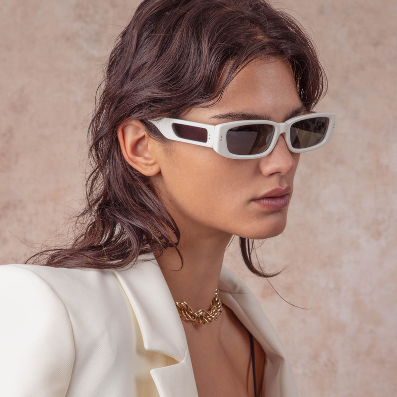 TALITA RECTANGULAR SUNGLASSES IN WHITE 6