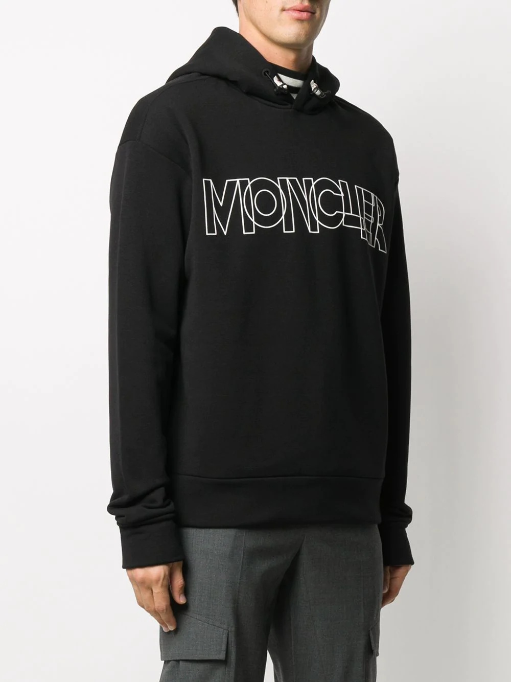 logo-print long-sleeved hoodie - 3