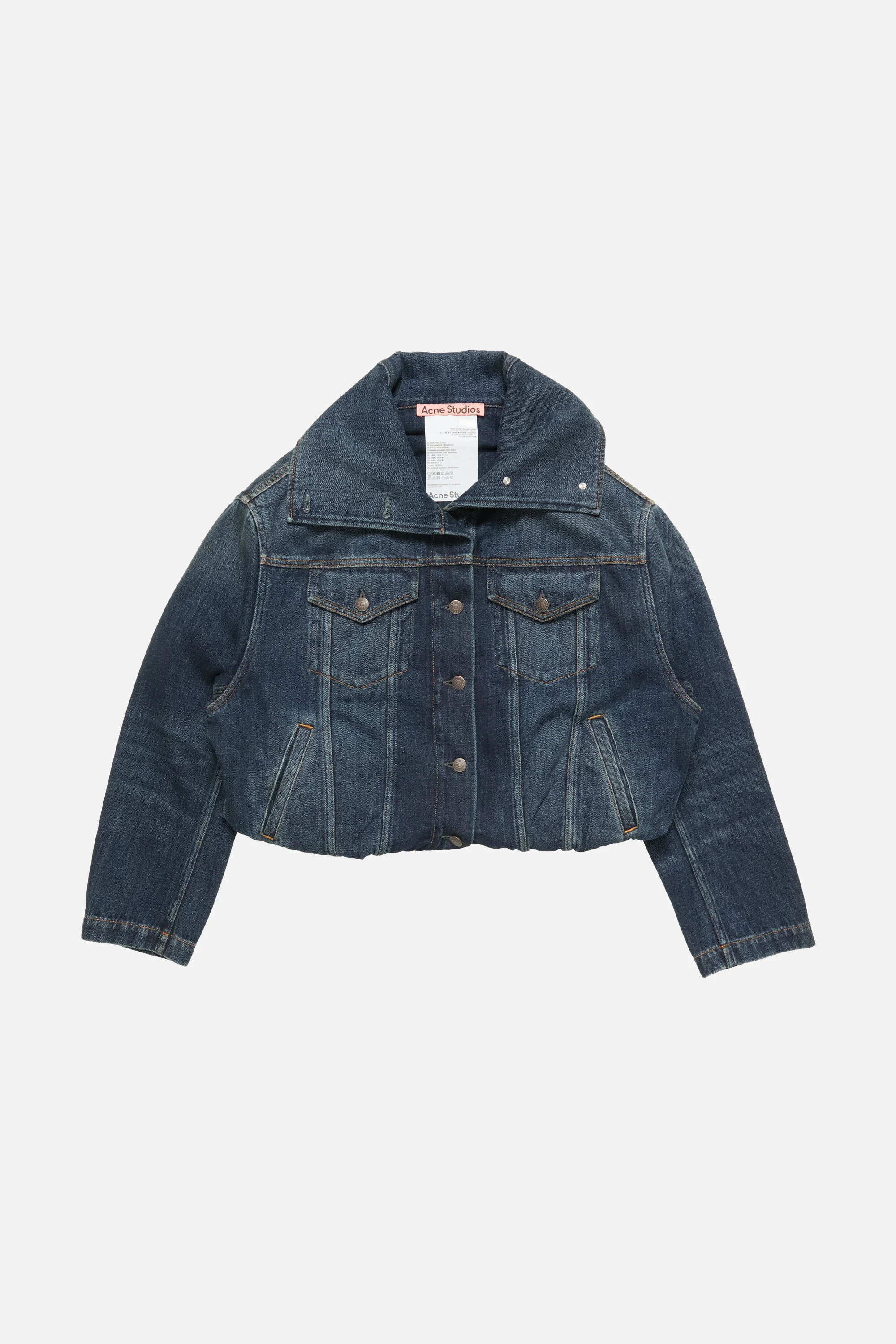 Cropped denim jacket - Dark Blue - 1