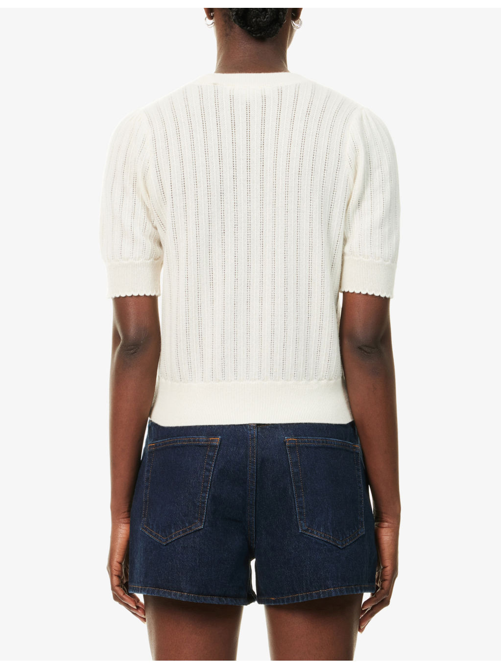 The Ladder Pointelle Cashmere Knitted Jumper - 4