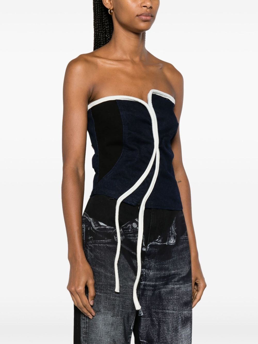 Triple panelled denim corset - 3