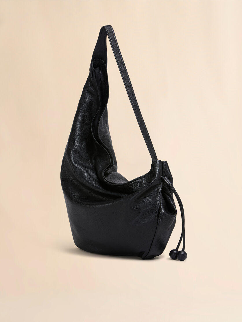 LARGE BLACK NAPPA HOBO BAG - 2