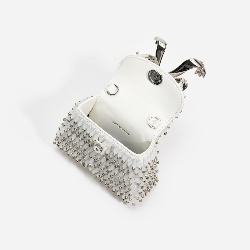 self-portrait White Embellished Micro Bow Bag outlook