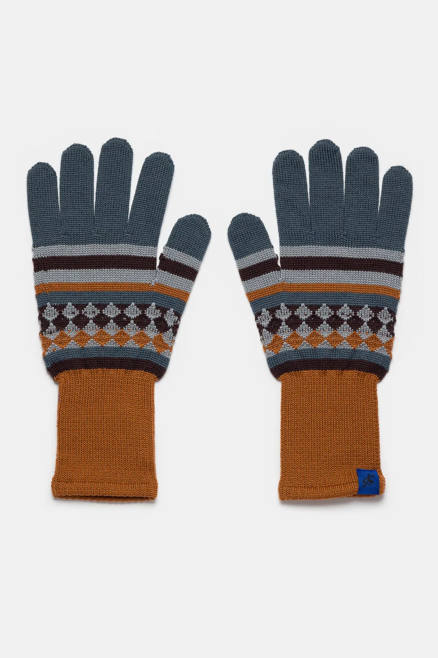 Aquifolia Knit Glove in Mint/Rust - 1
