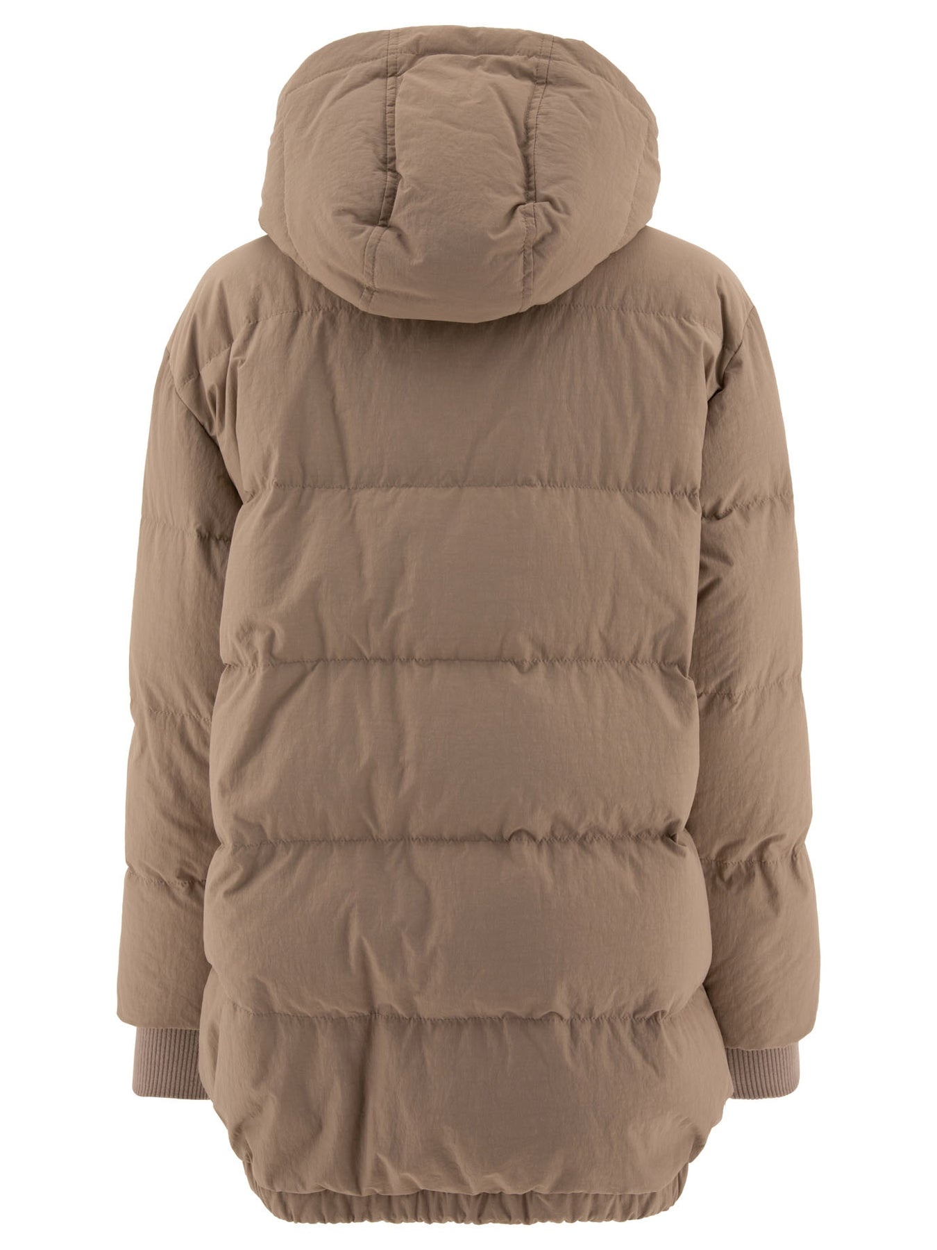 Down Jacket In Technical Cotton Jackets Beige - 2