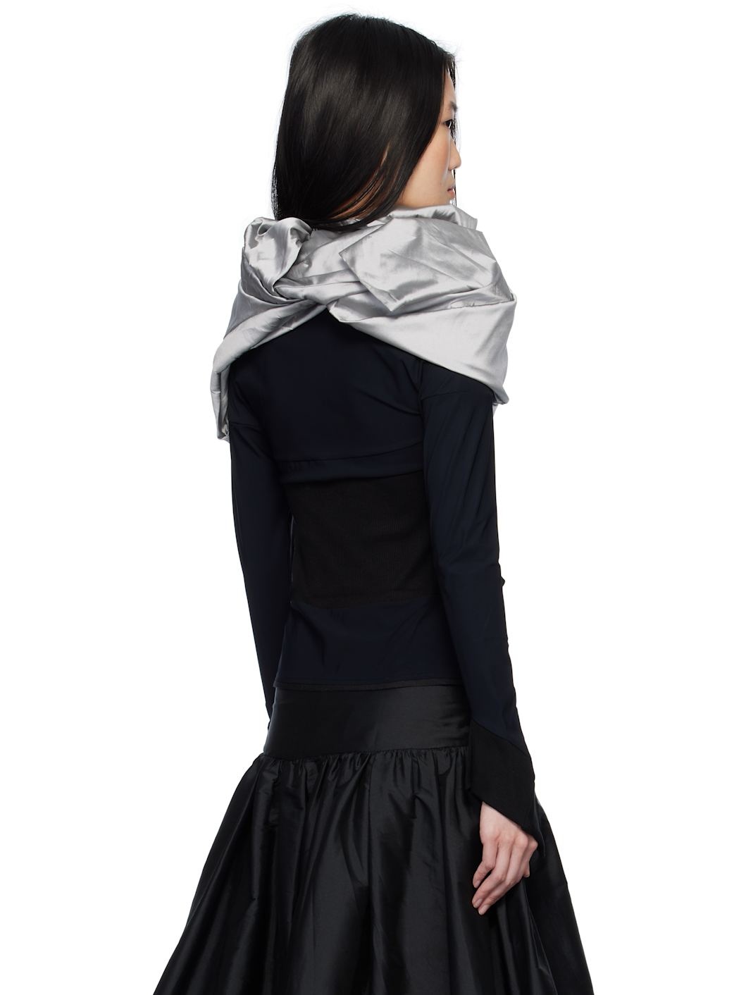 Black & Grey Puff Cardigan - 3