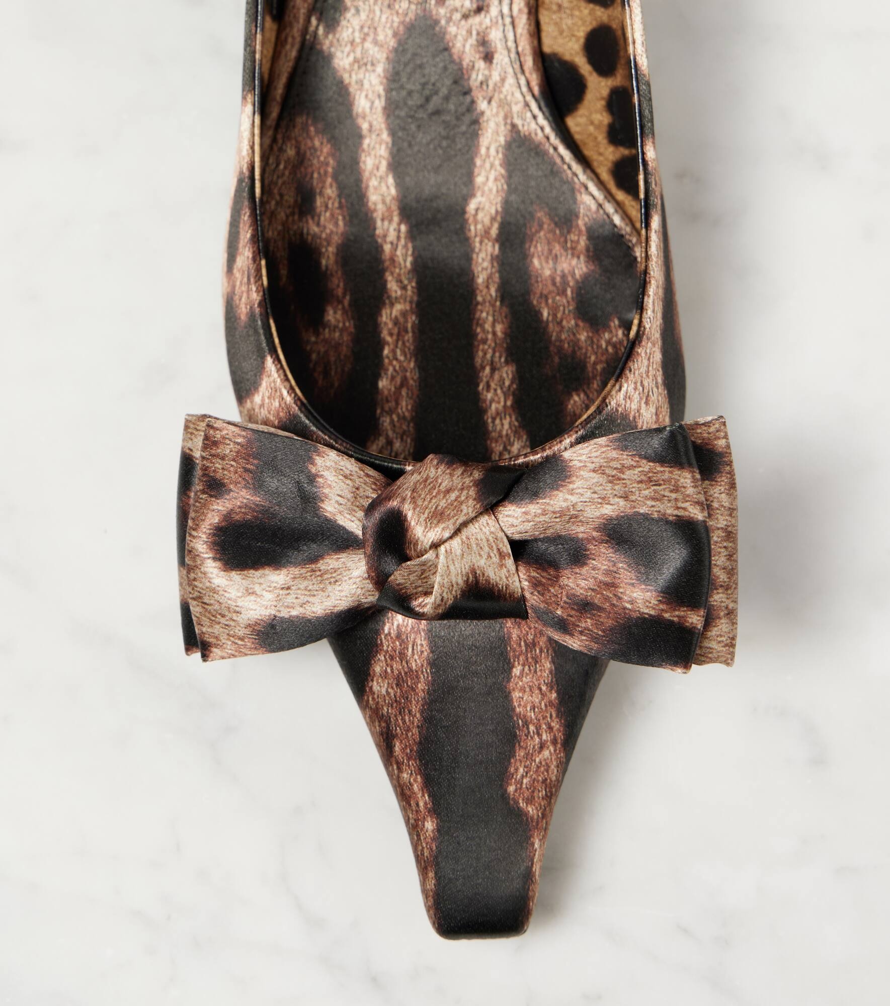Leo 30 printed satin slingback pumps - 5