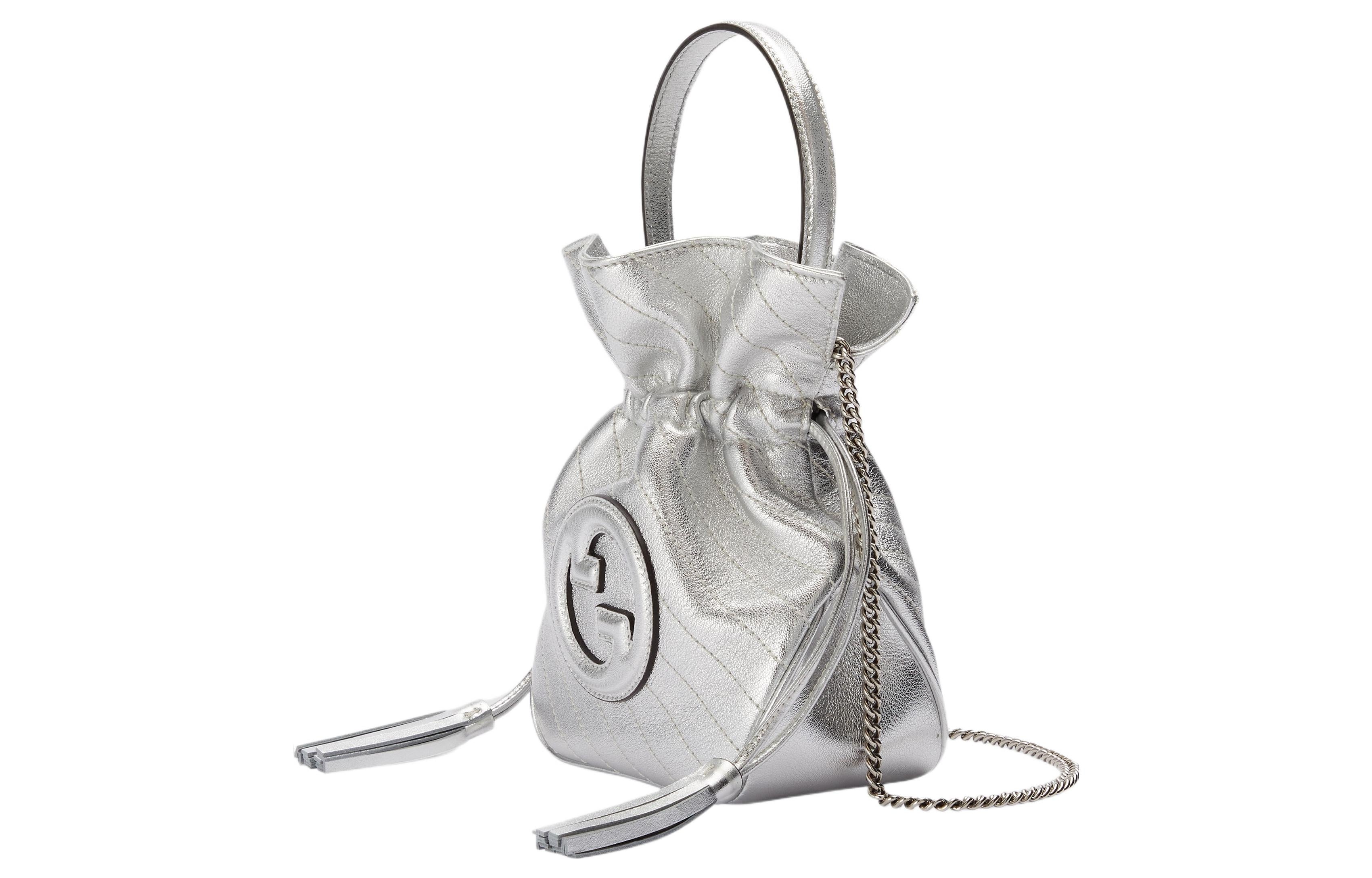 (WMNS) Gucci Blondie Mini Bucket Bag 'Silver Leather' 760313-AACT3-8106 - 2