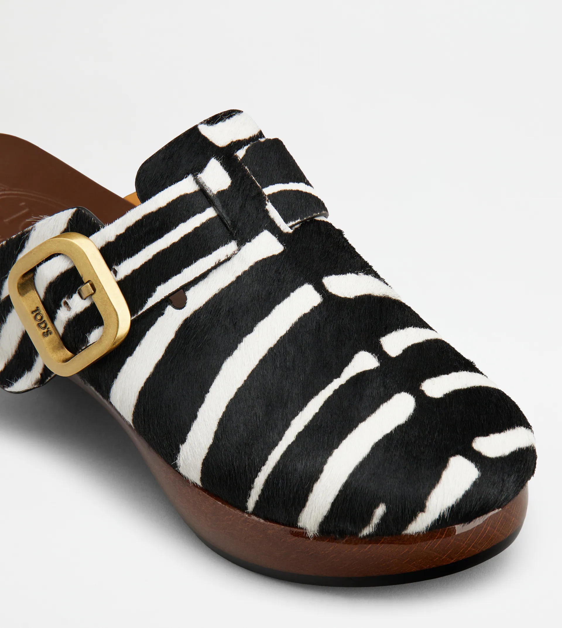 SABOTS IN PONYSKIN-EFFECT LEATHER - BLACK, WHITE - 4