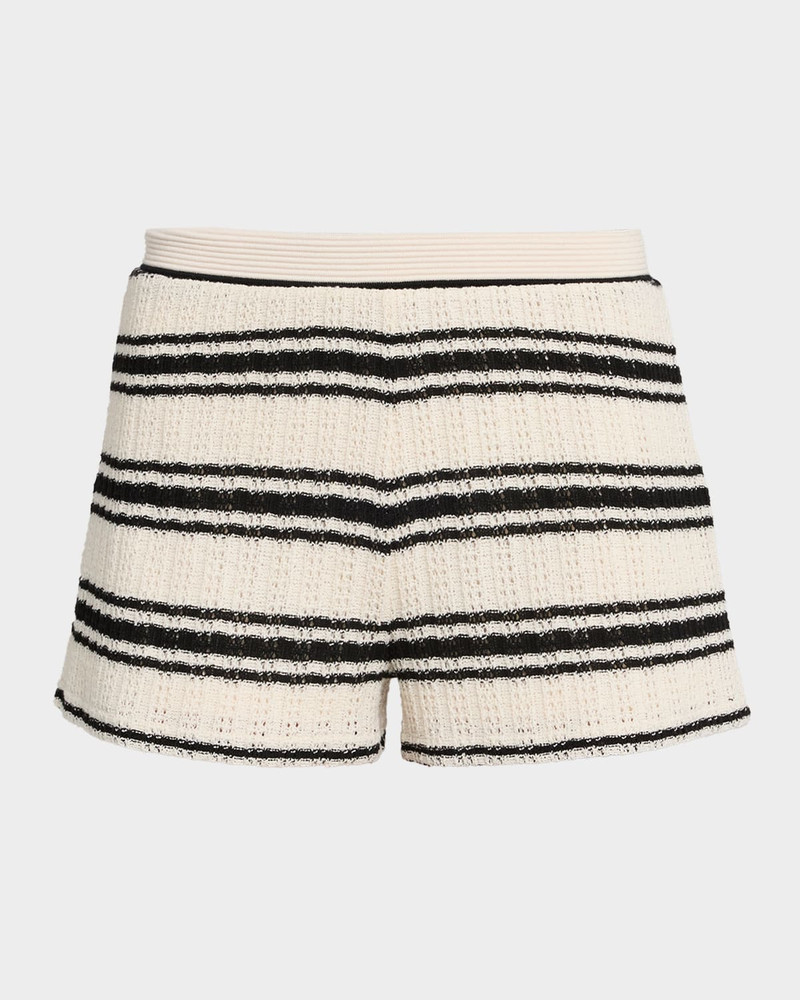 Olympia Striped Crochet Shorts 1