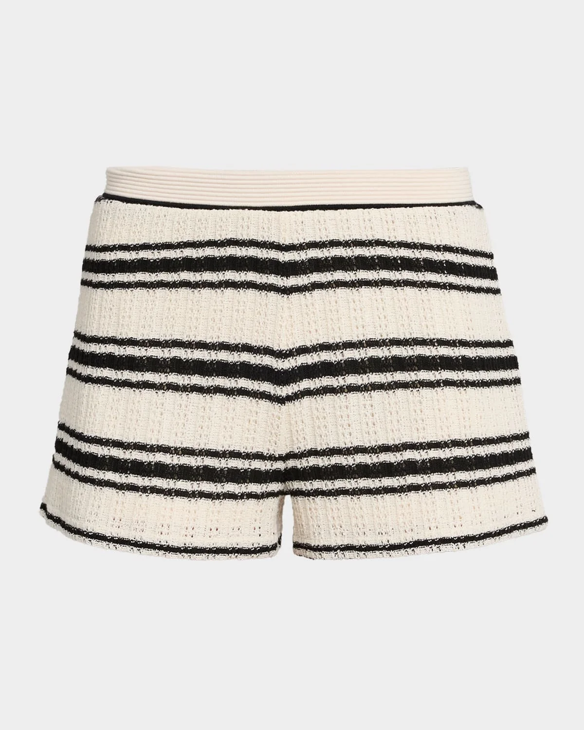 Olympia Striped Crochet Shorts - 1