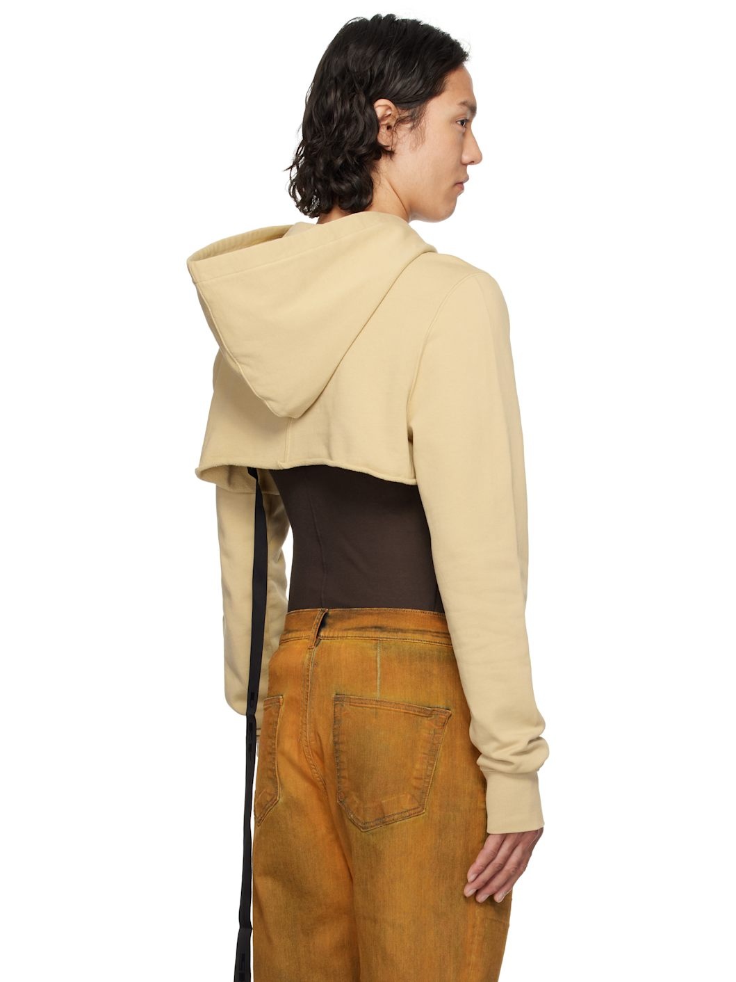 Beige Hollywood Cropped Hoodie - 3