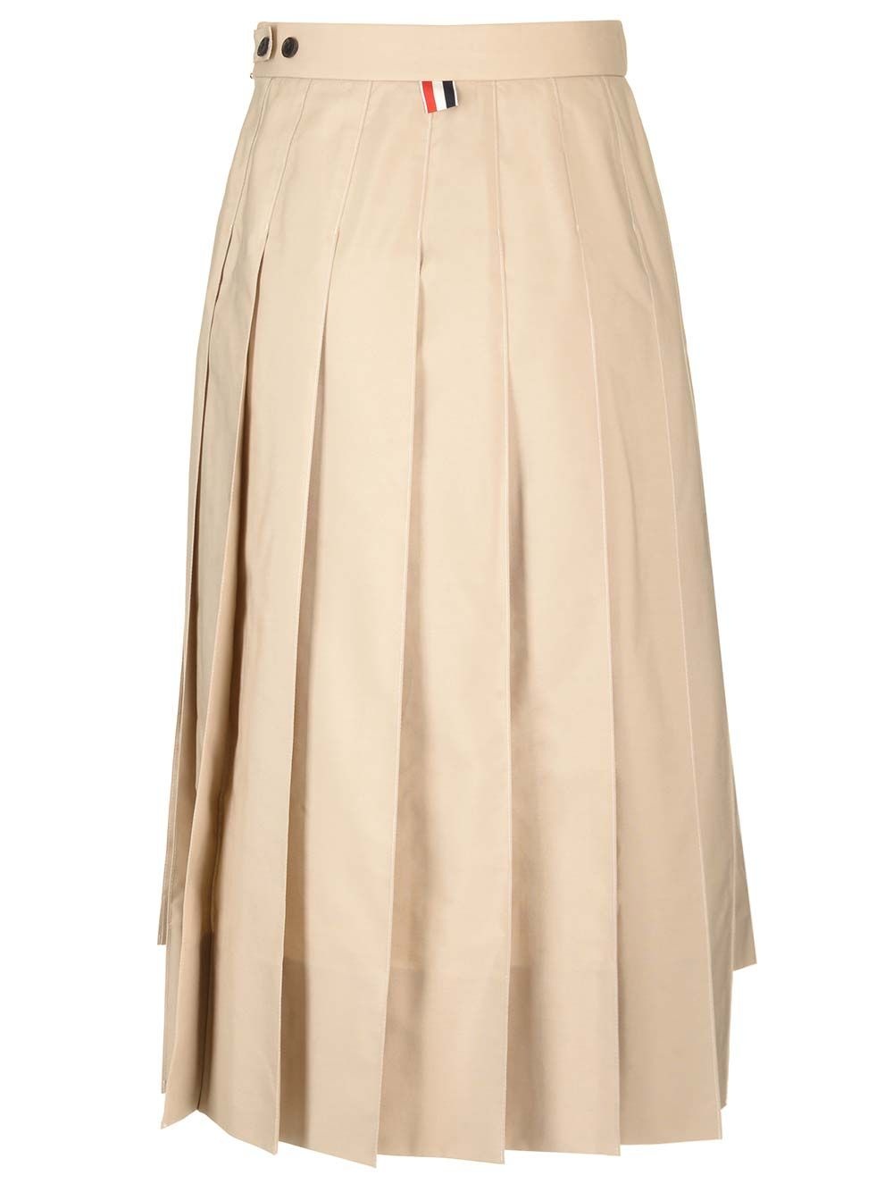 Pleated Midi Skirt Skirts Beige - 2