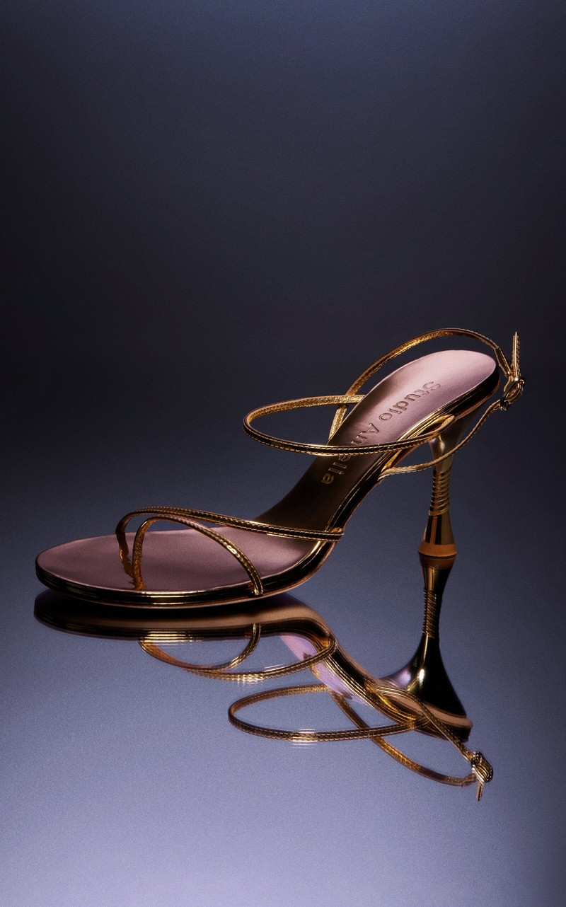 Studio Amelia Helix Leather Sandals gold outlook