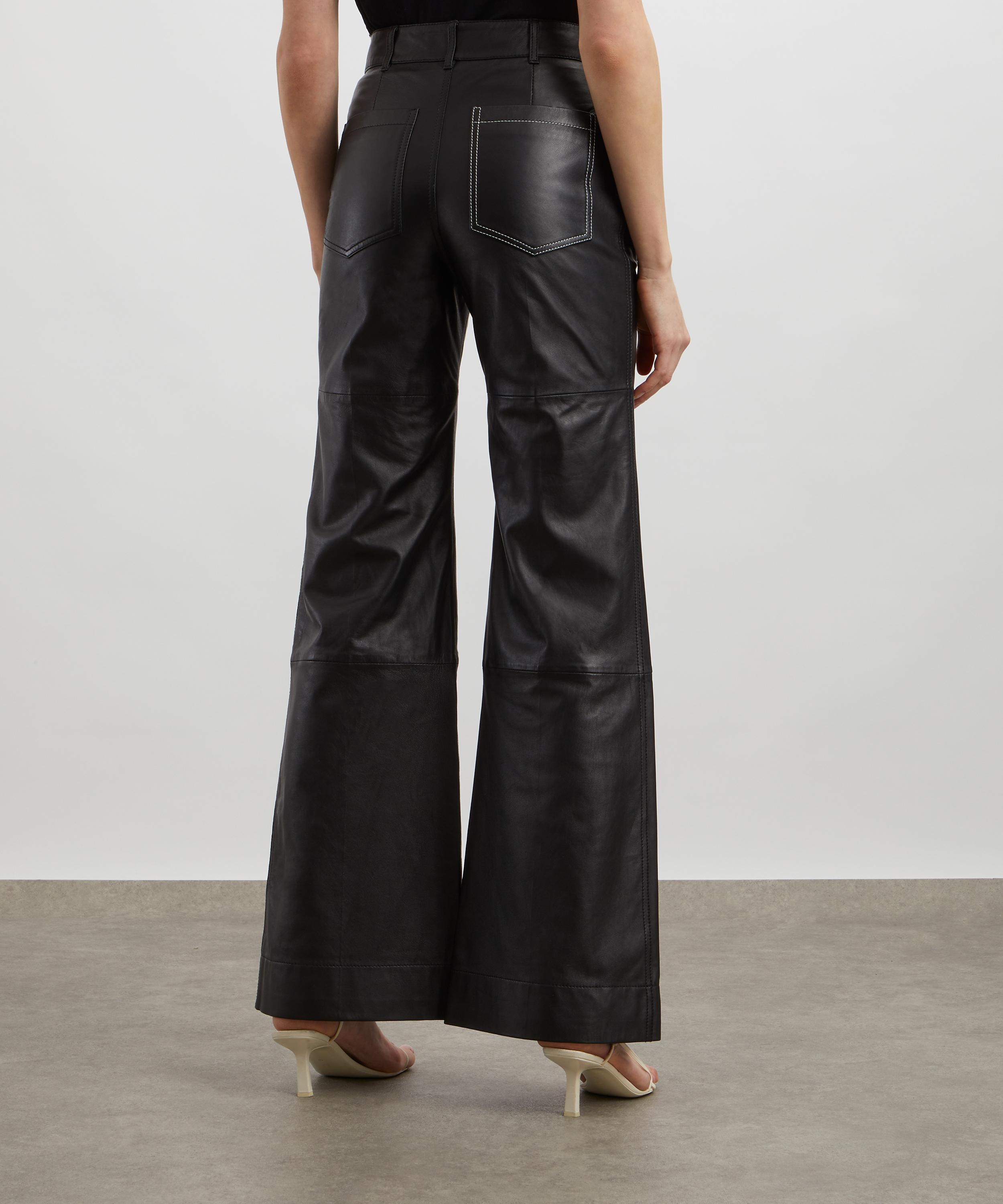 Alina High Waisted Leather Trousers - 4