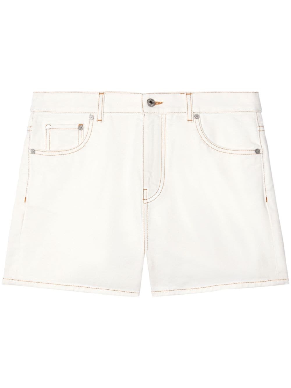 contrast-stitching denim shorts - 1