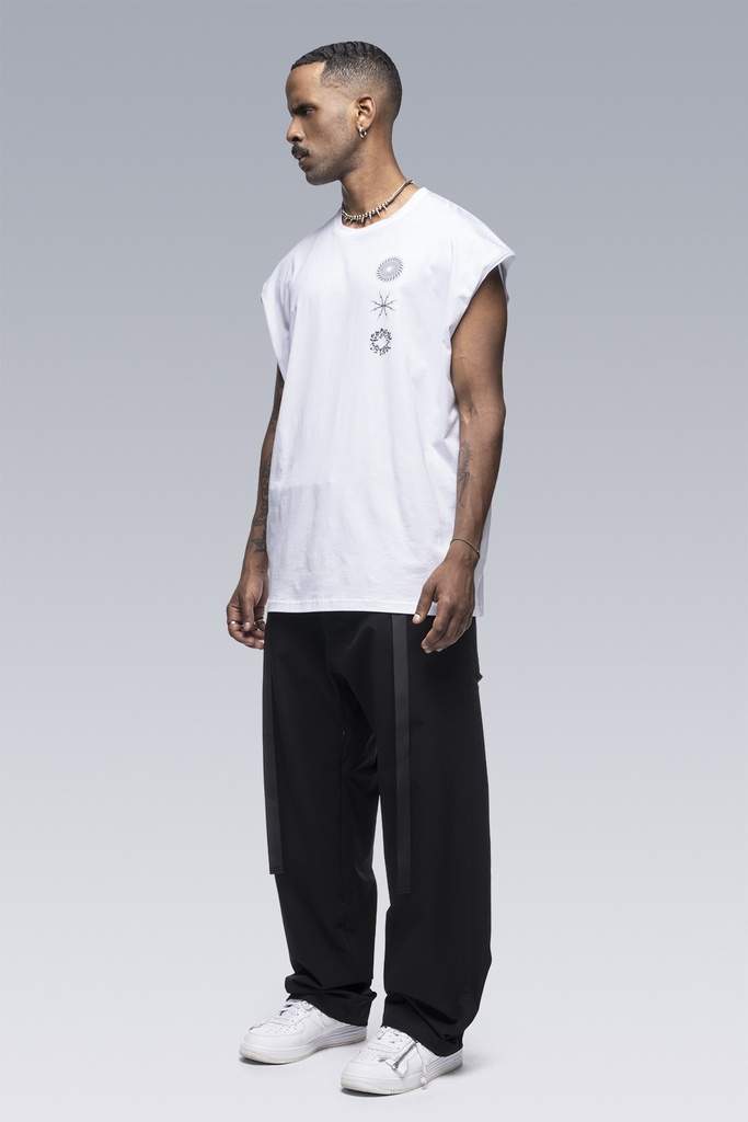 S25-PR-C Pima Cotton Sleeveless T-shirt White - 3
