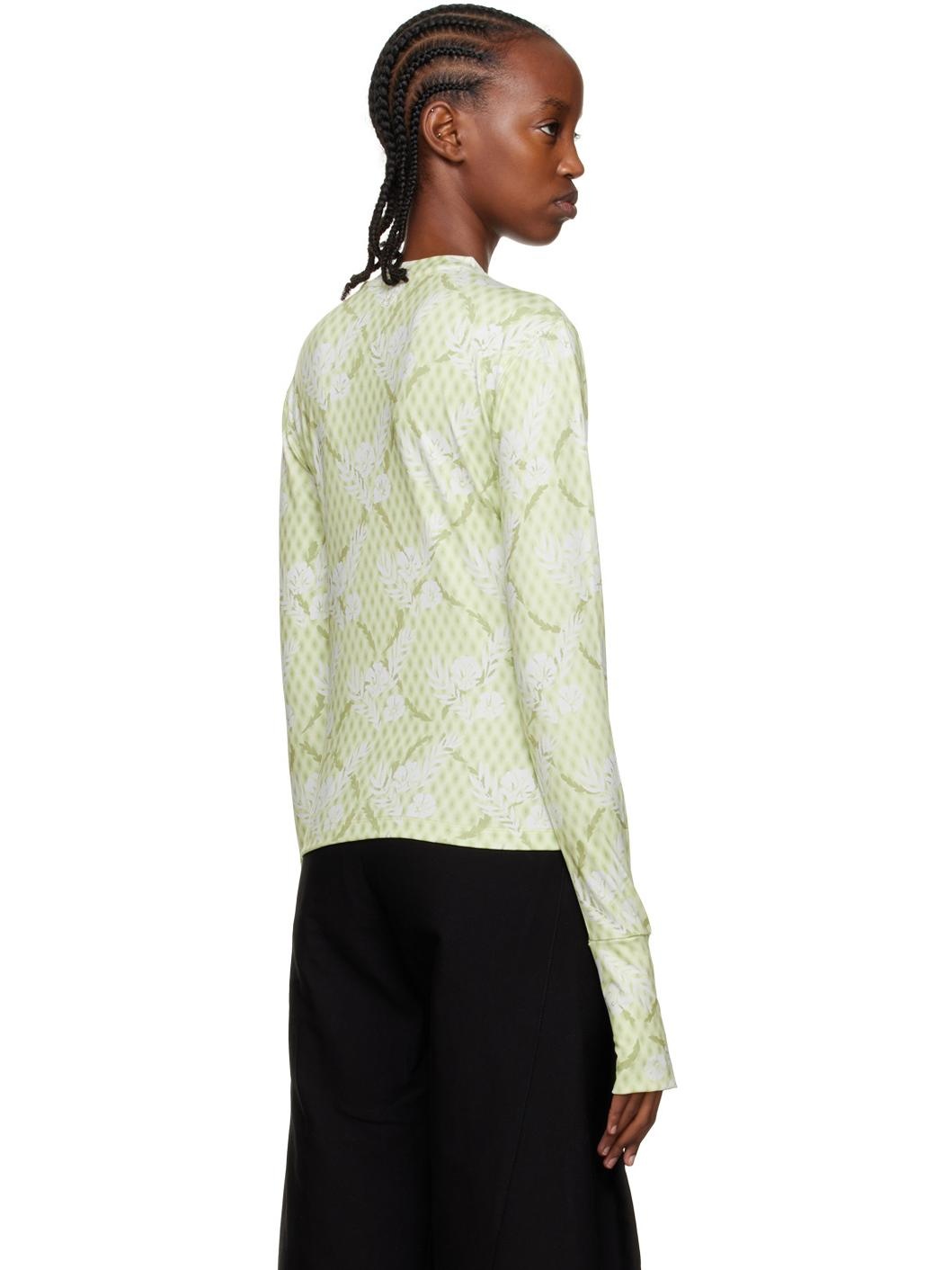 Green Printed Long Sleeve T-Shirt - 3