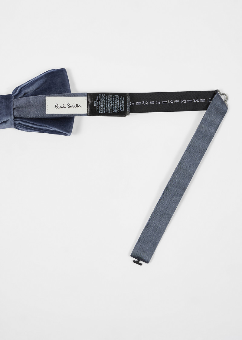 Paul Smith Steel Blue Velvet Pre-Tied Bow Tie outlook