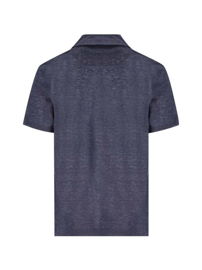 ZEGNA notched linen T-shirt outlook