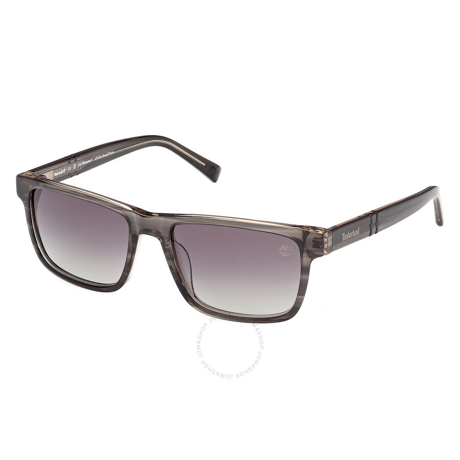 Timberland Smoke Polarized Rectangular Men's Sunglasses TB00020 20D 55 - 1