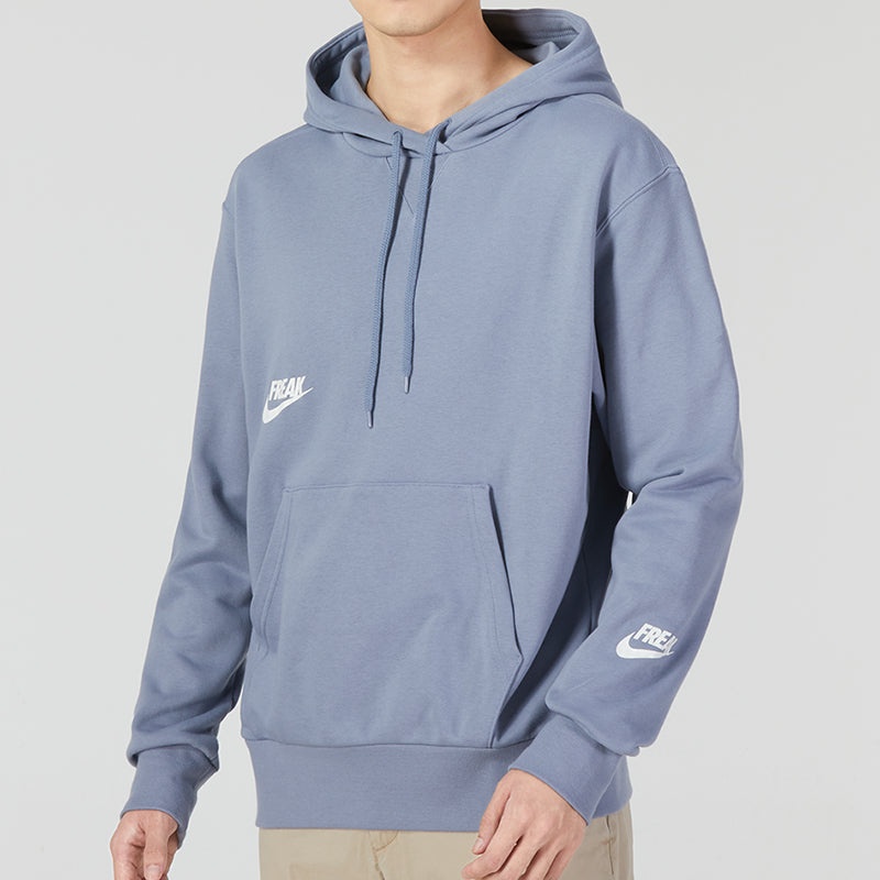 Men's Nike Logo Printing Drawstring Hooded Casual Blue DQ5650-493 - 3