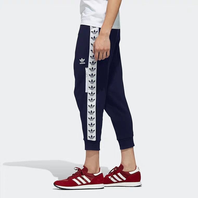 adidas originals Classic Logo Casual Sports Cropped Pants Navy Blue DX4229 - 5
