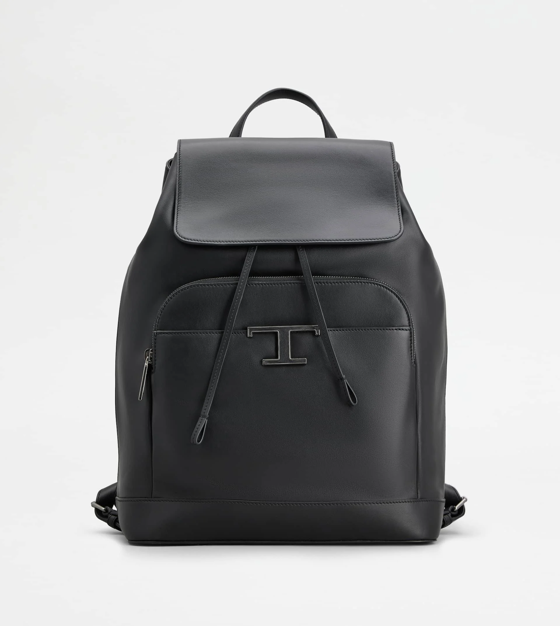 T TIMELESS BACKPACK IN LEATHER MEDIUM - BLACK - 1