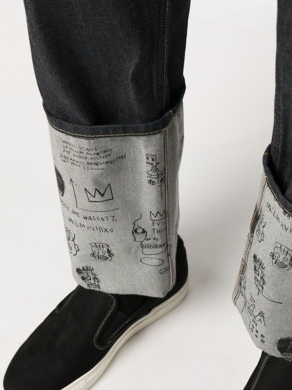 doodle-print straight-leg jeans - 5