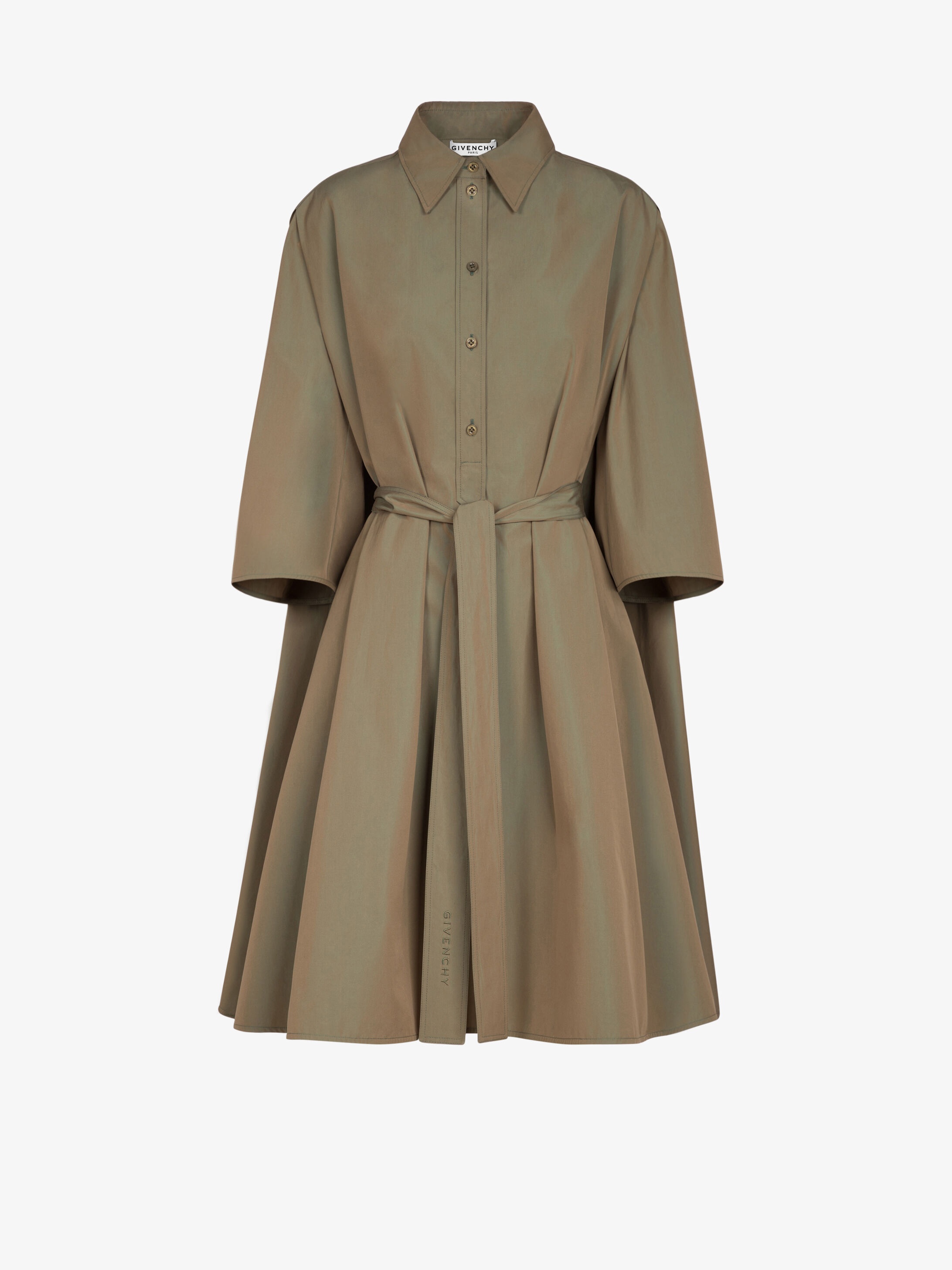 Belted shirt dress in changing popeline - 1