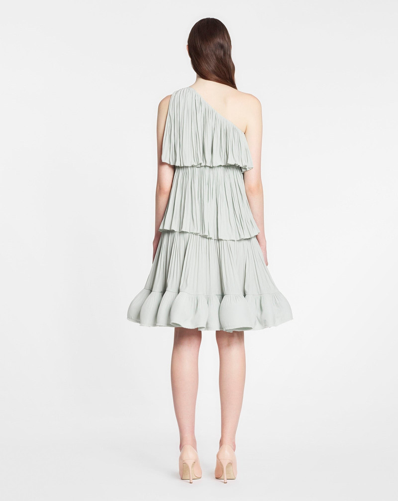 Lanvin ASYMETRIC 3 LAYER DRESS WITH RUFFLES IN CHARMEUSE outlook