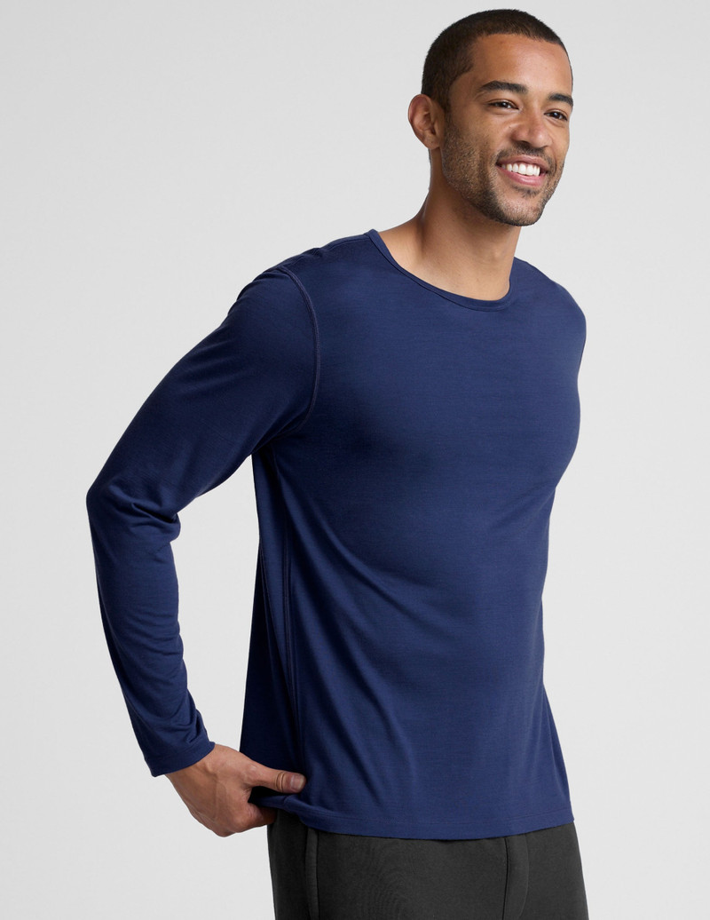 BEYOND YOGA Merino Wool Men's Long Sleeve Crew outlook