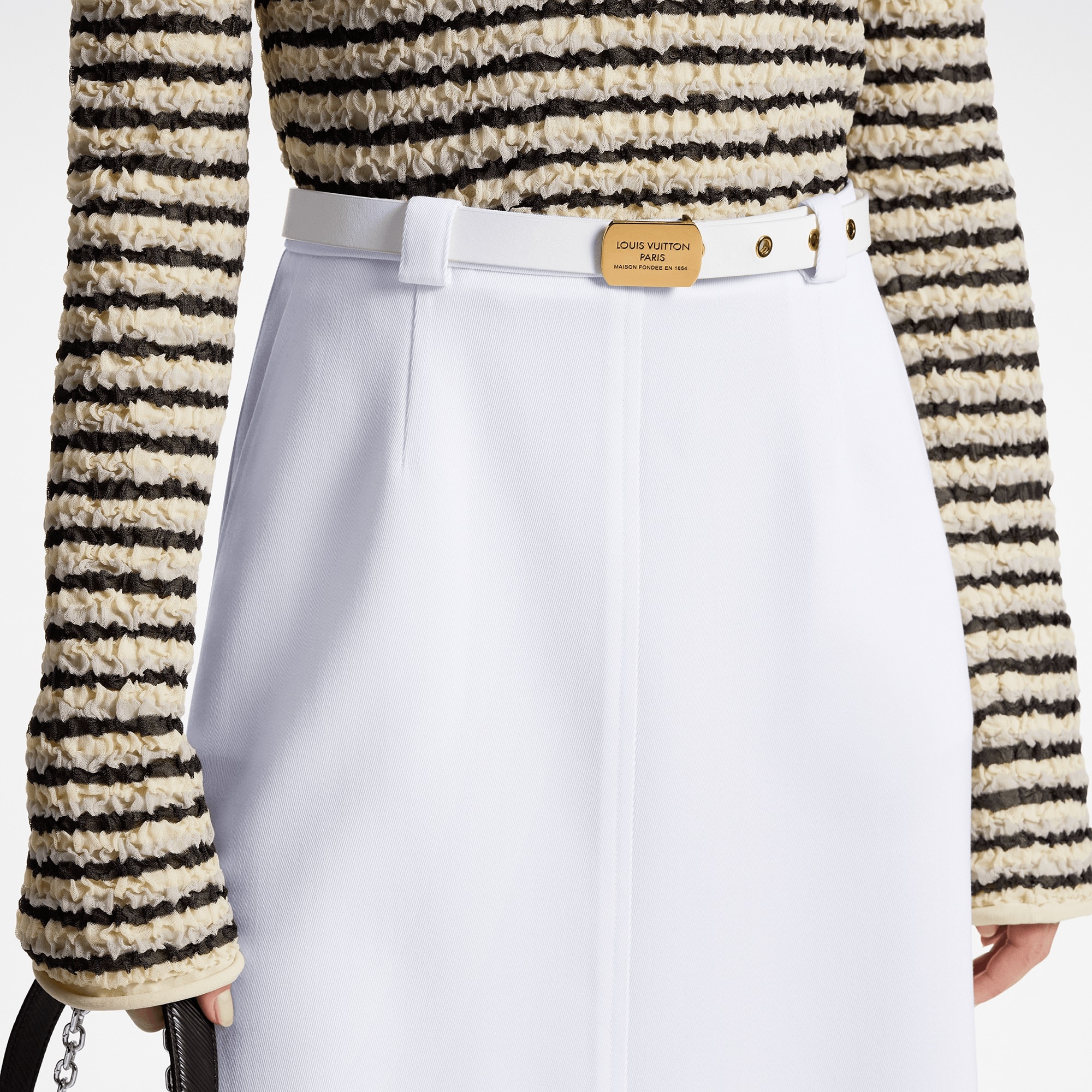 Signature Buckle Wool Twill Skirt - 4
