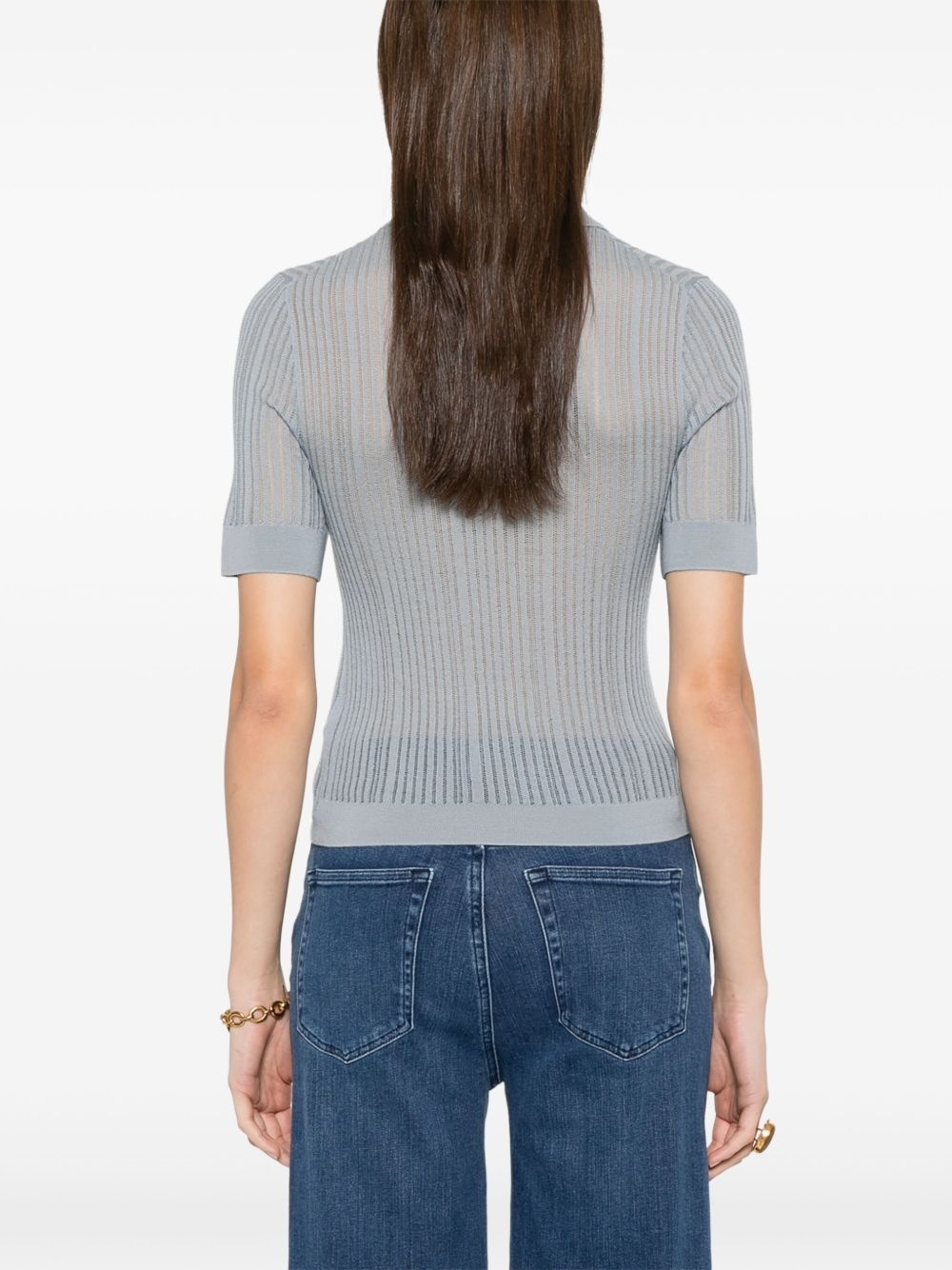 ribbed polo shirt - 4