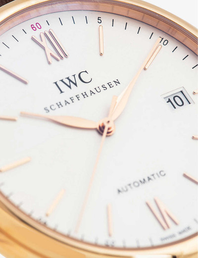 IWC Schaffhausen IW356504 Portofino 18ct rose-gold and leather automatic watch outlook