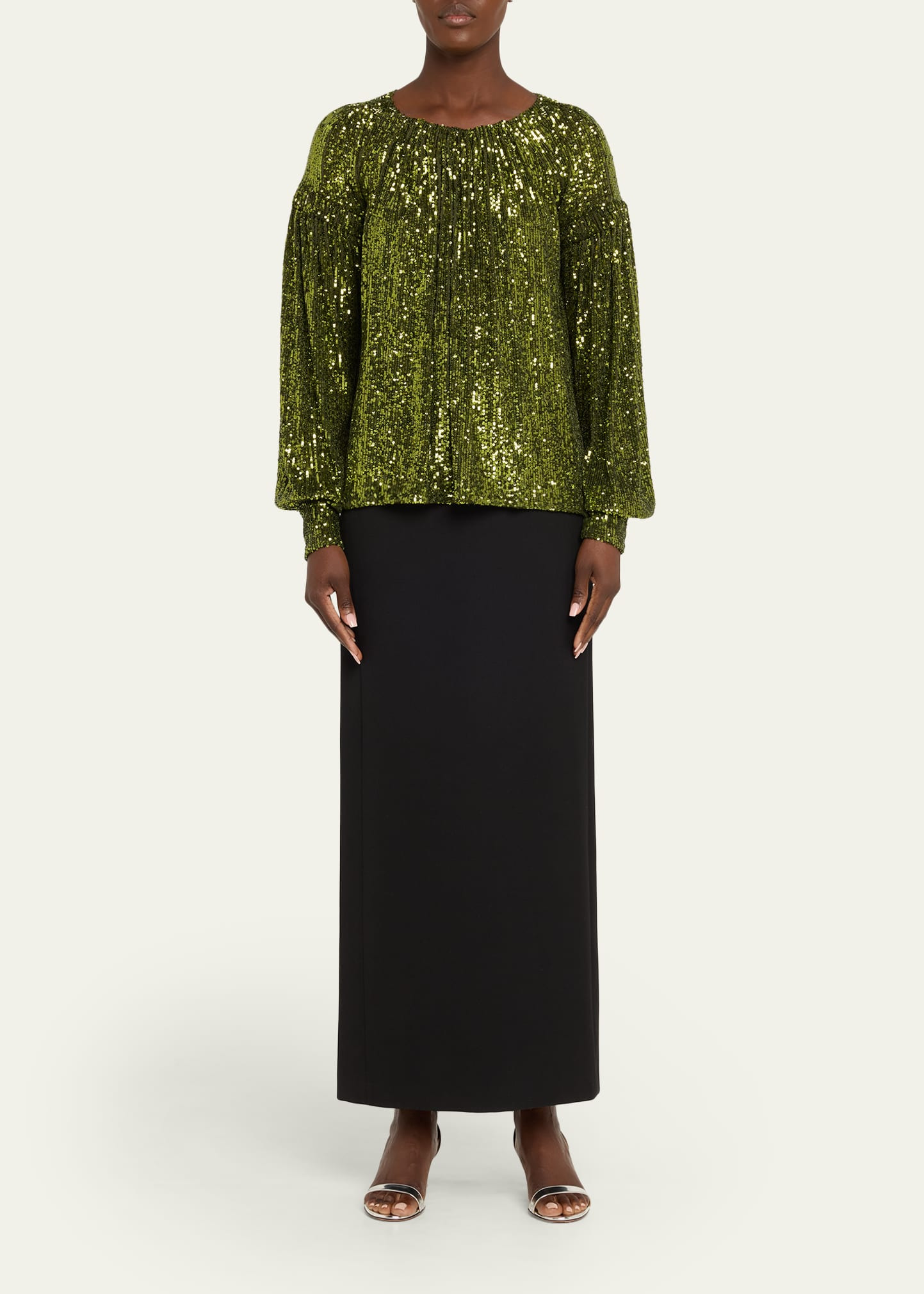 Sequin Long-Sleeve Blouse - 2