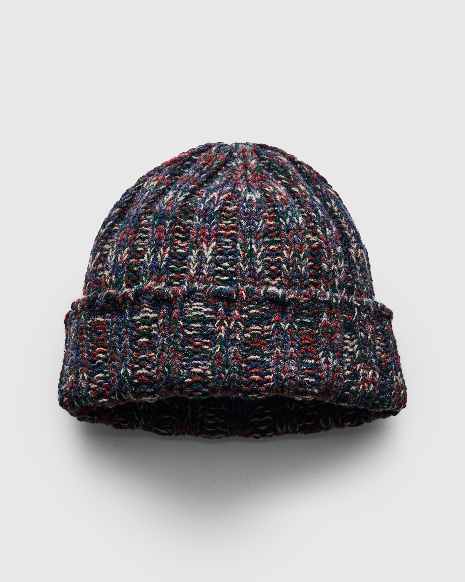 "Marled Fantasies" Wool Beanie in Navy Mix - 1