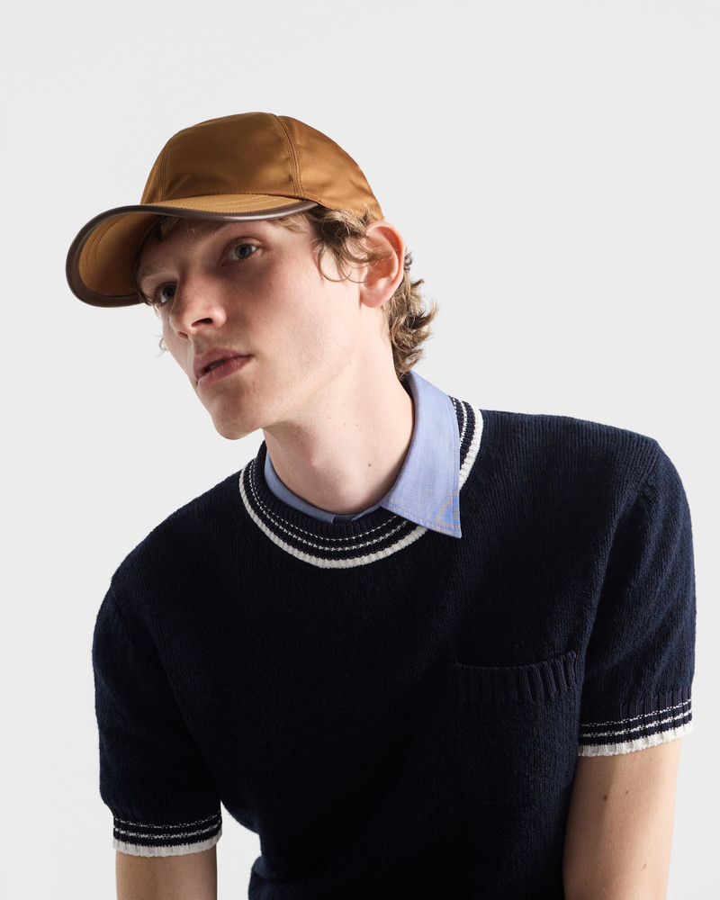 Re-Nylon and leather baseball cap 4