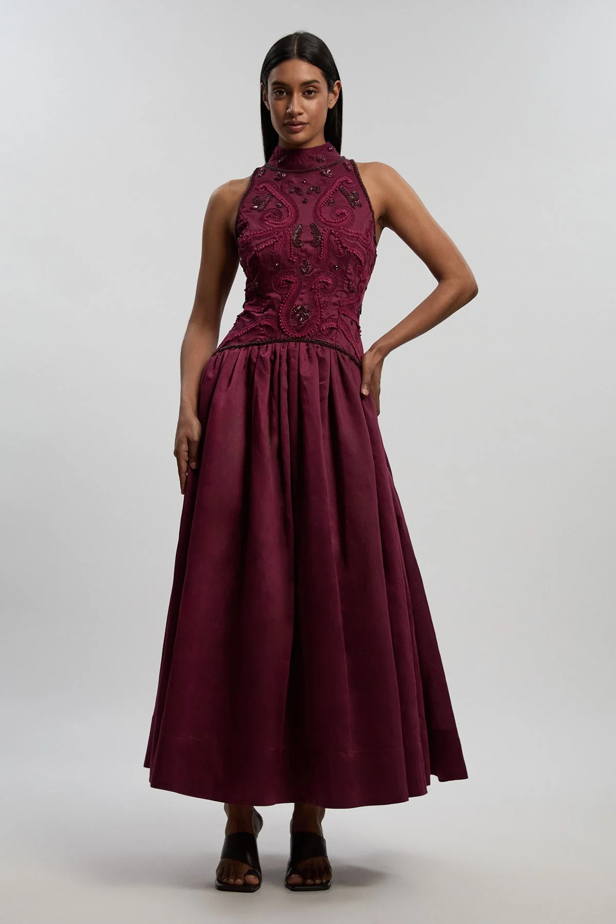 Cornelli Embellished Taffeta Prom Dress - 1