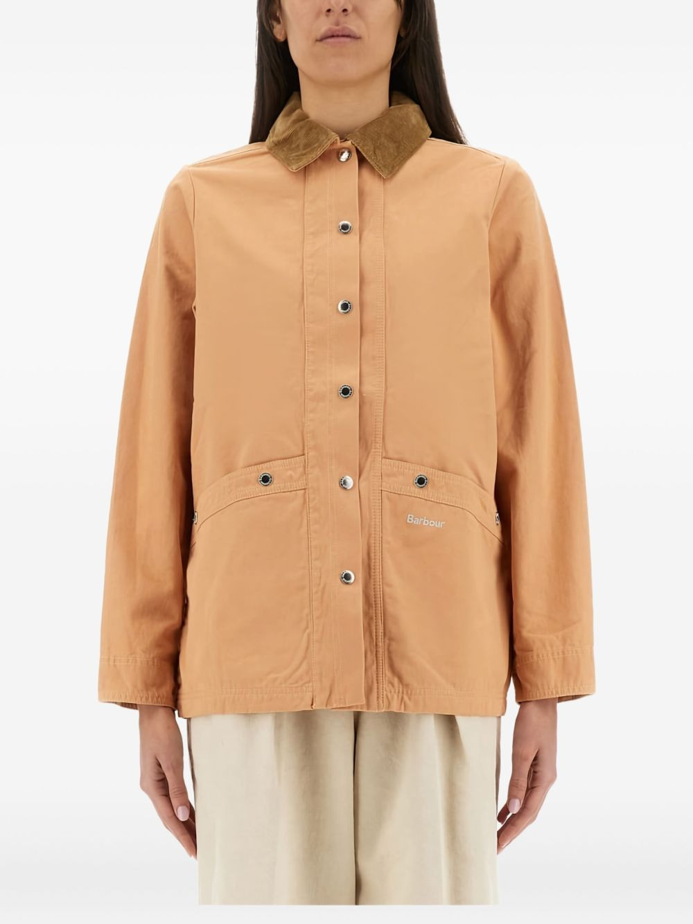 corduroy-collar cotton jacket - 1