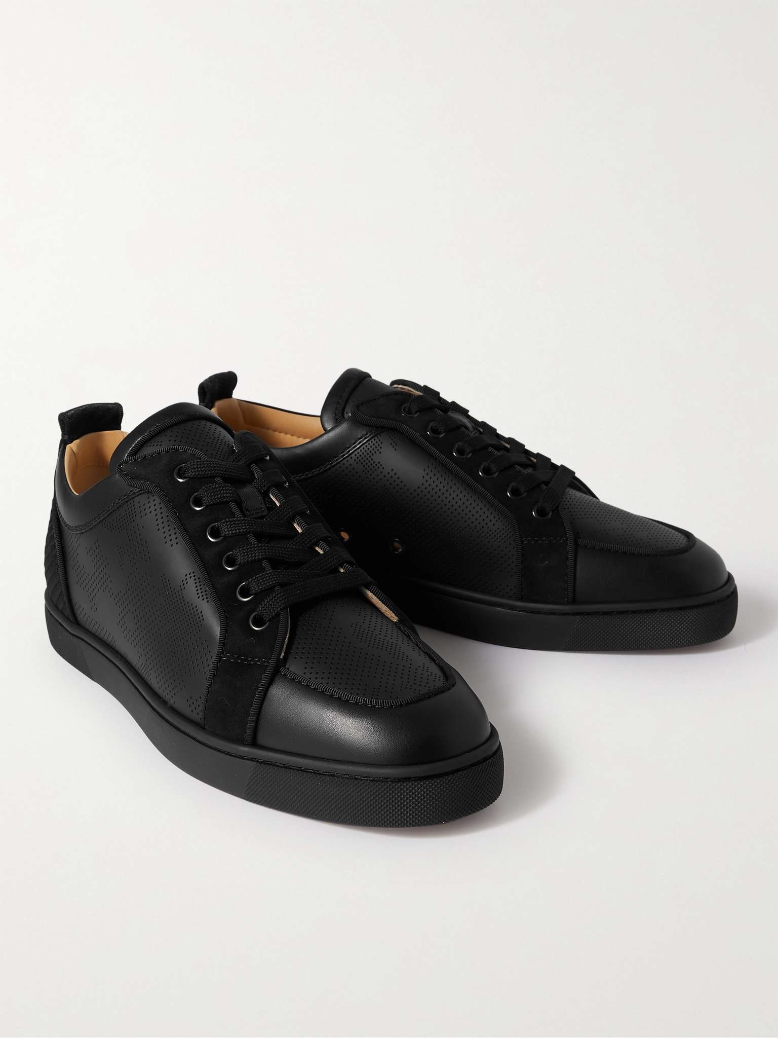 Rantulow Grosgrain-Trimmed Perforated Leather Sneakers - 4