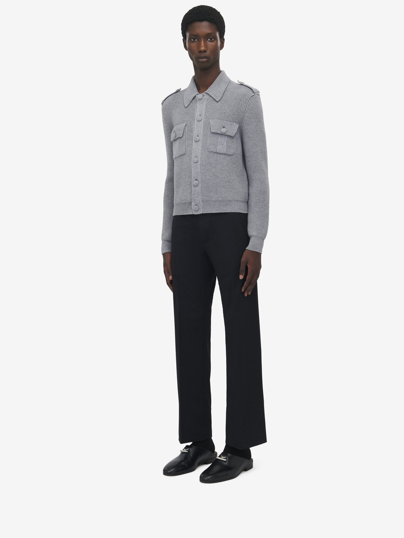 Half Cardigan Stitch Military Jacket 4