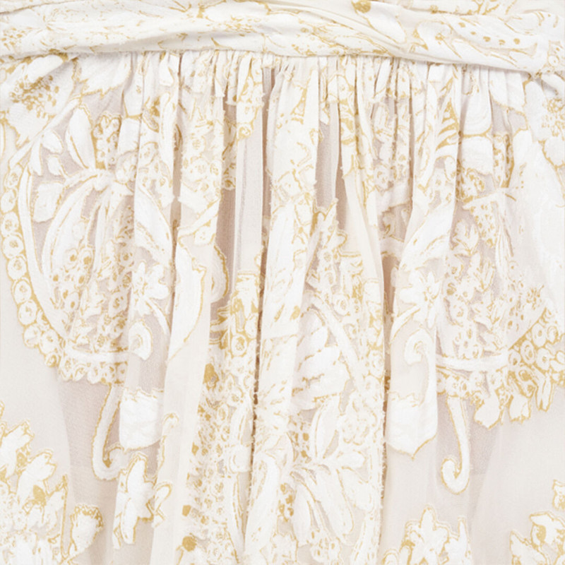 White Mini Dress with Ornamental Motif 5