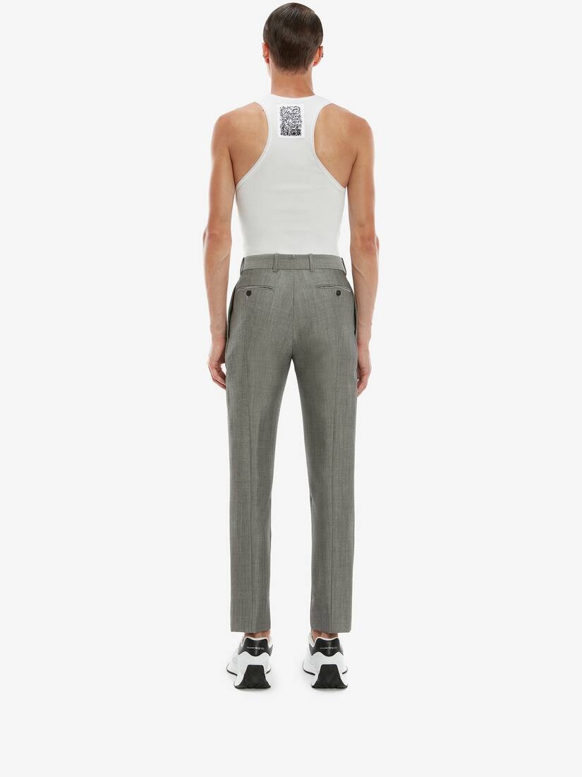 Fresco Wool Mohair Trouser in Grey - 4